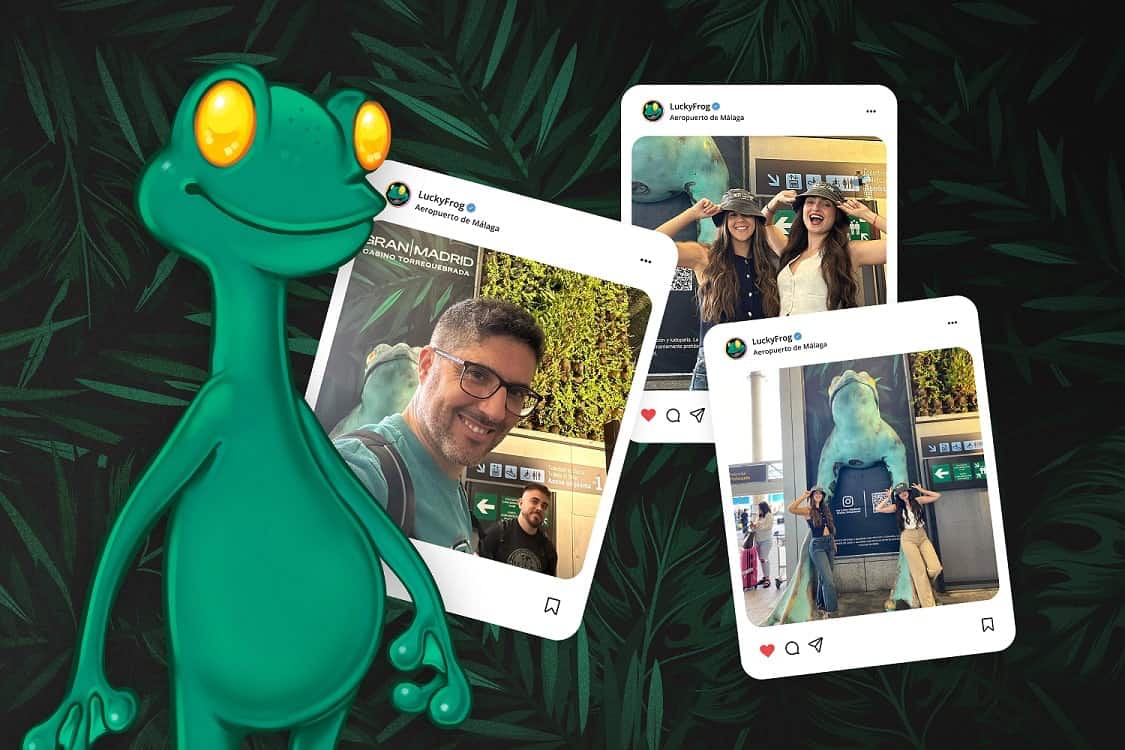 Lucky frog at the airport